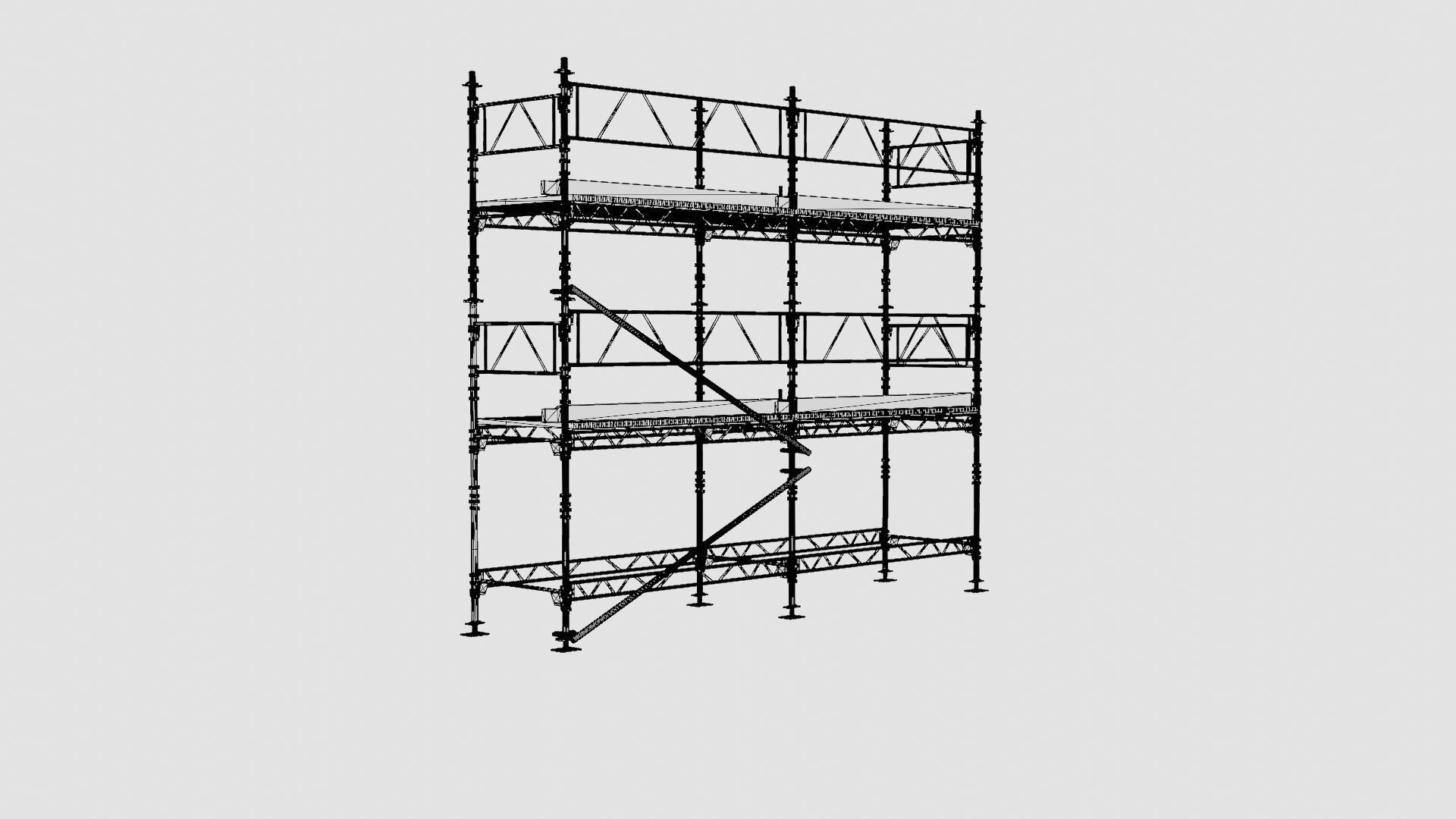 Construction Platform Low-poly 3D model_7