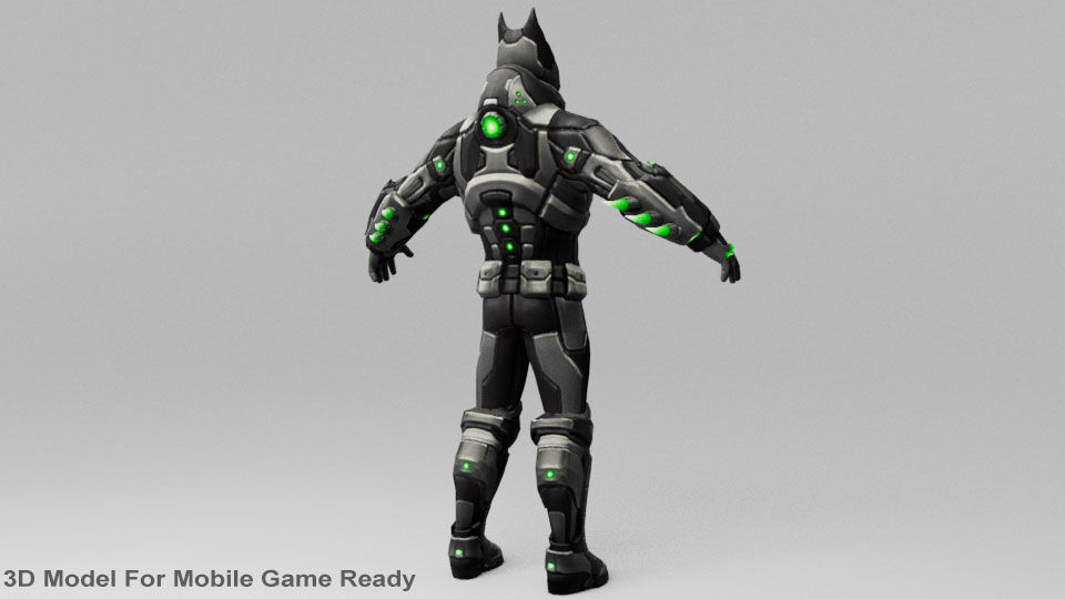 Batman 3D Model High-Detail Game Ready with PBR Textures Low-poly 3D model_2