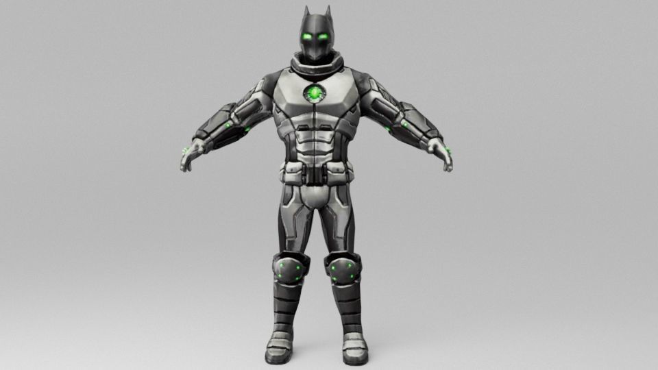 Batman 3D Model High-Detail Game Ready with PBR Textures Low-poly 3D model_5