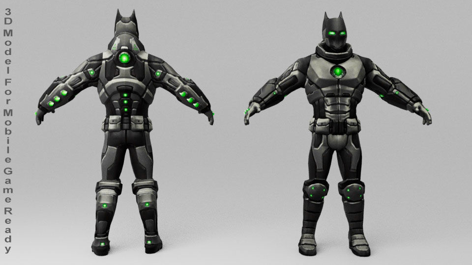 Batman 3D Model High-Detail Game Ready with PBR Textures Low-poly 3D model_3