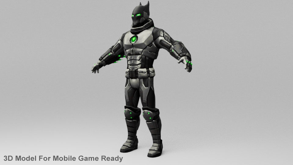 Batman 3D Model High-Detail Game Ready with PBR Textures Low-poly 3D model_1