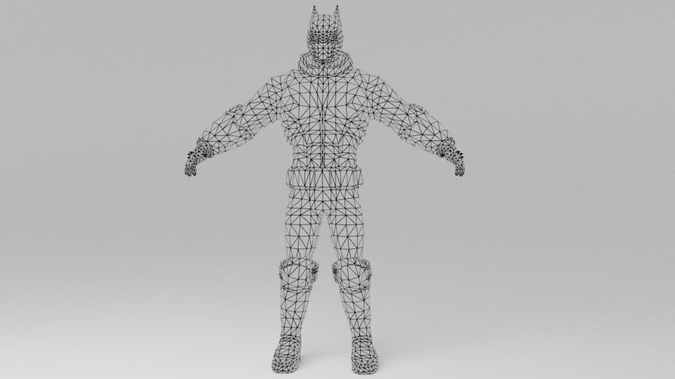 Batman 3D Model High-Detail Game Ready with PBR Textures Low-poly 3D model_4