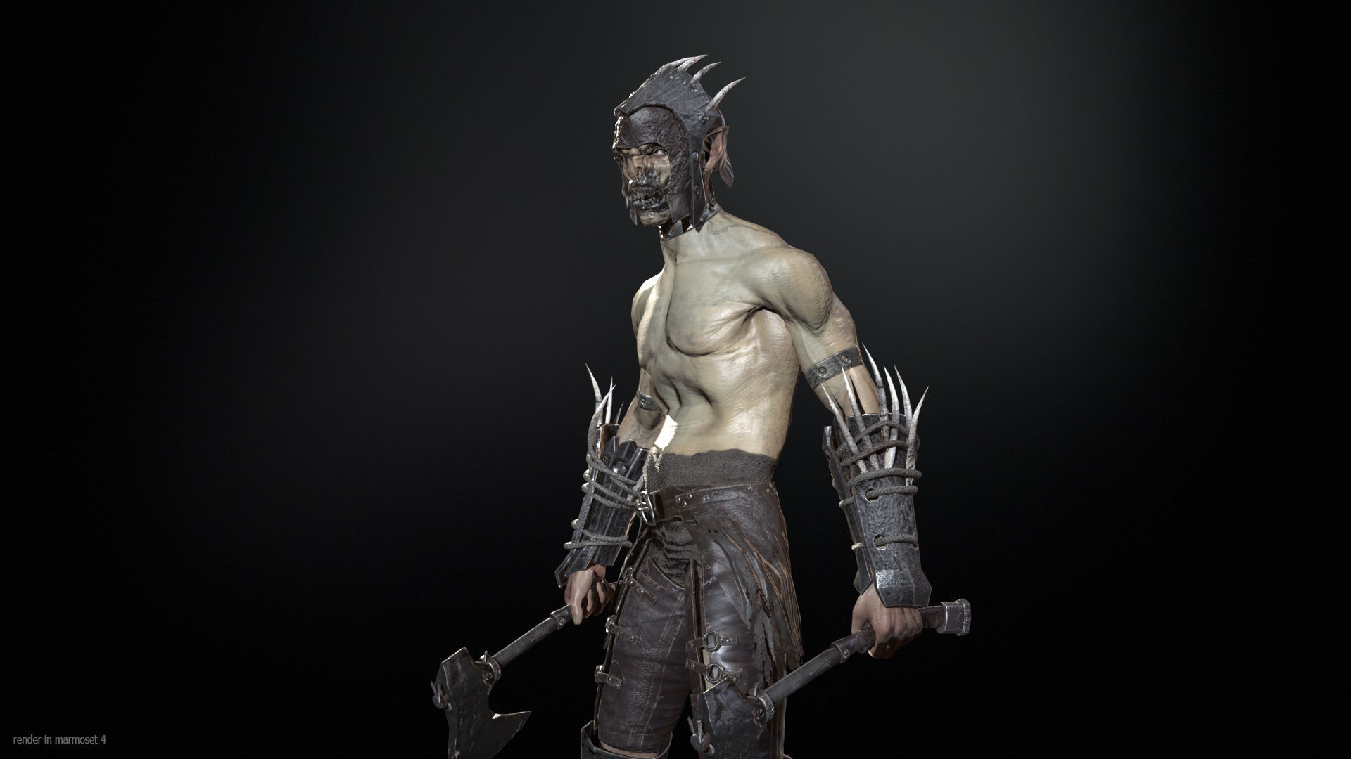 SkinnyOrc10 Low-poly 3D model_5