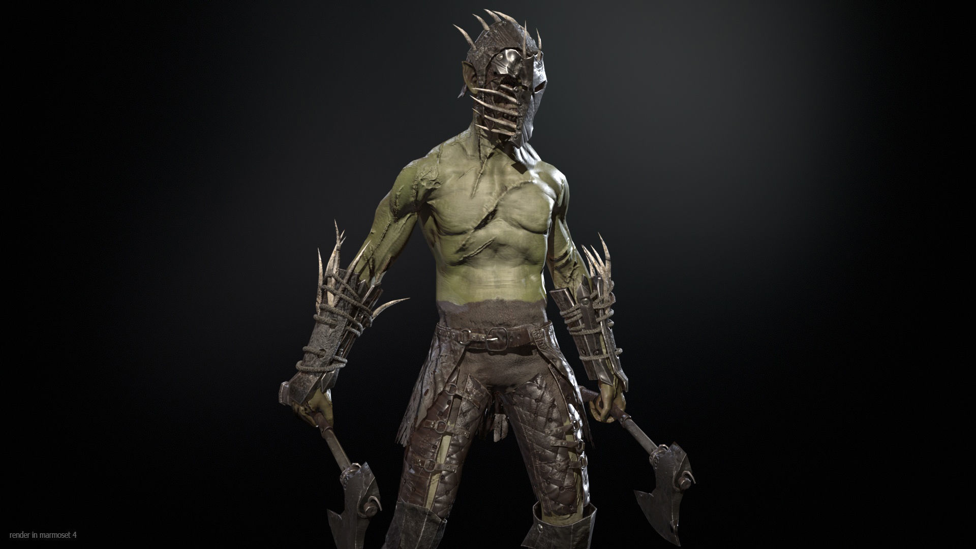 SkinnyOrc10 Low-poly 3D model_4
