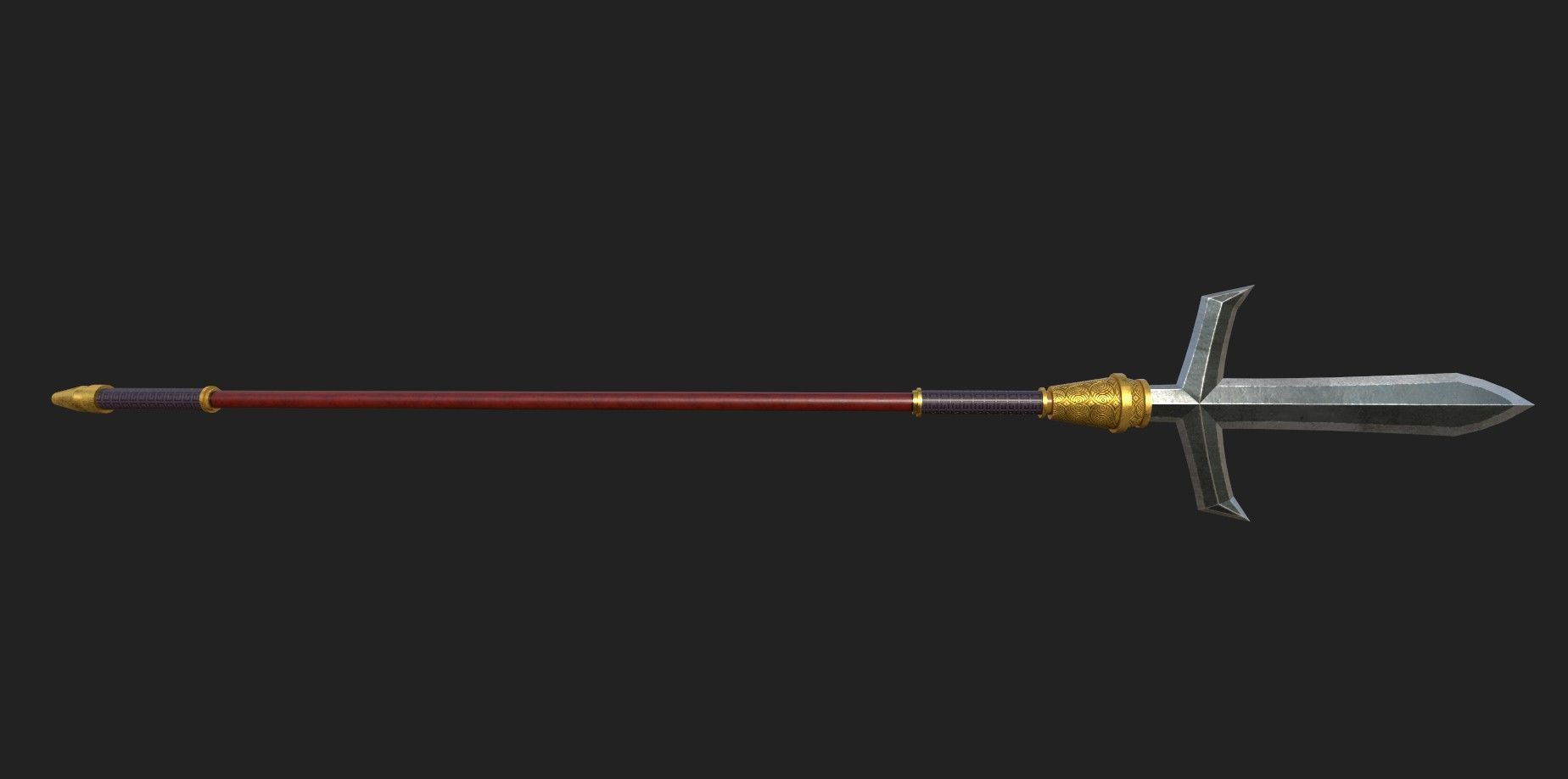 Cross Spear Type A Low-poly 3D model_3