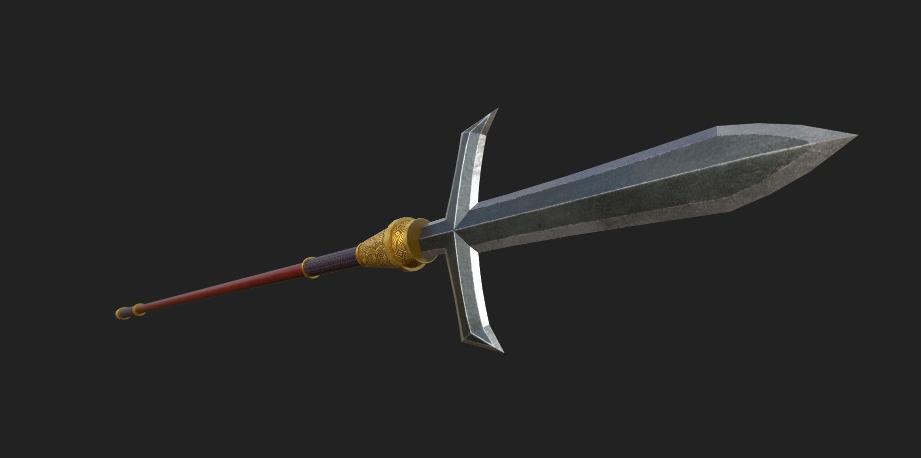 Cross Spear Type A Low-poly 3D model_4