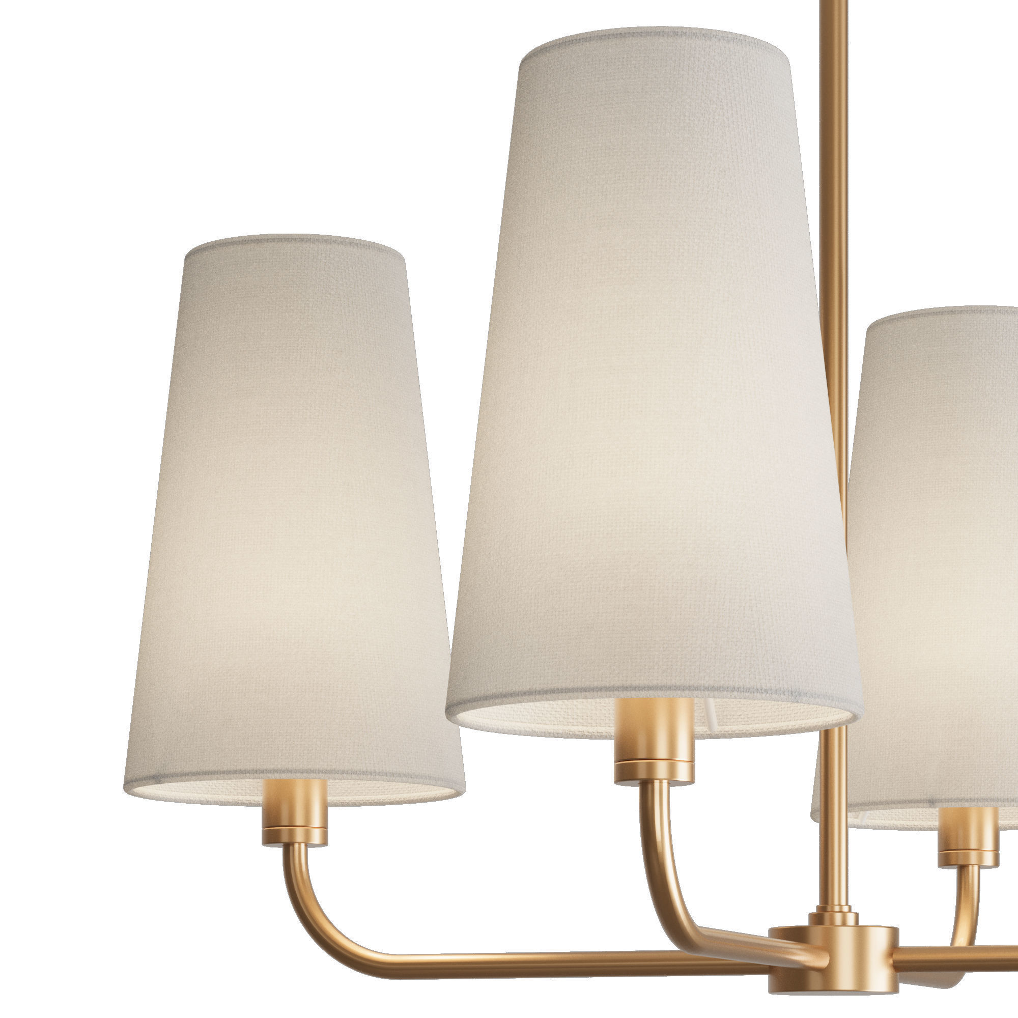 Louvre Home Ansel chandelier with white lampshades 3D model_4