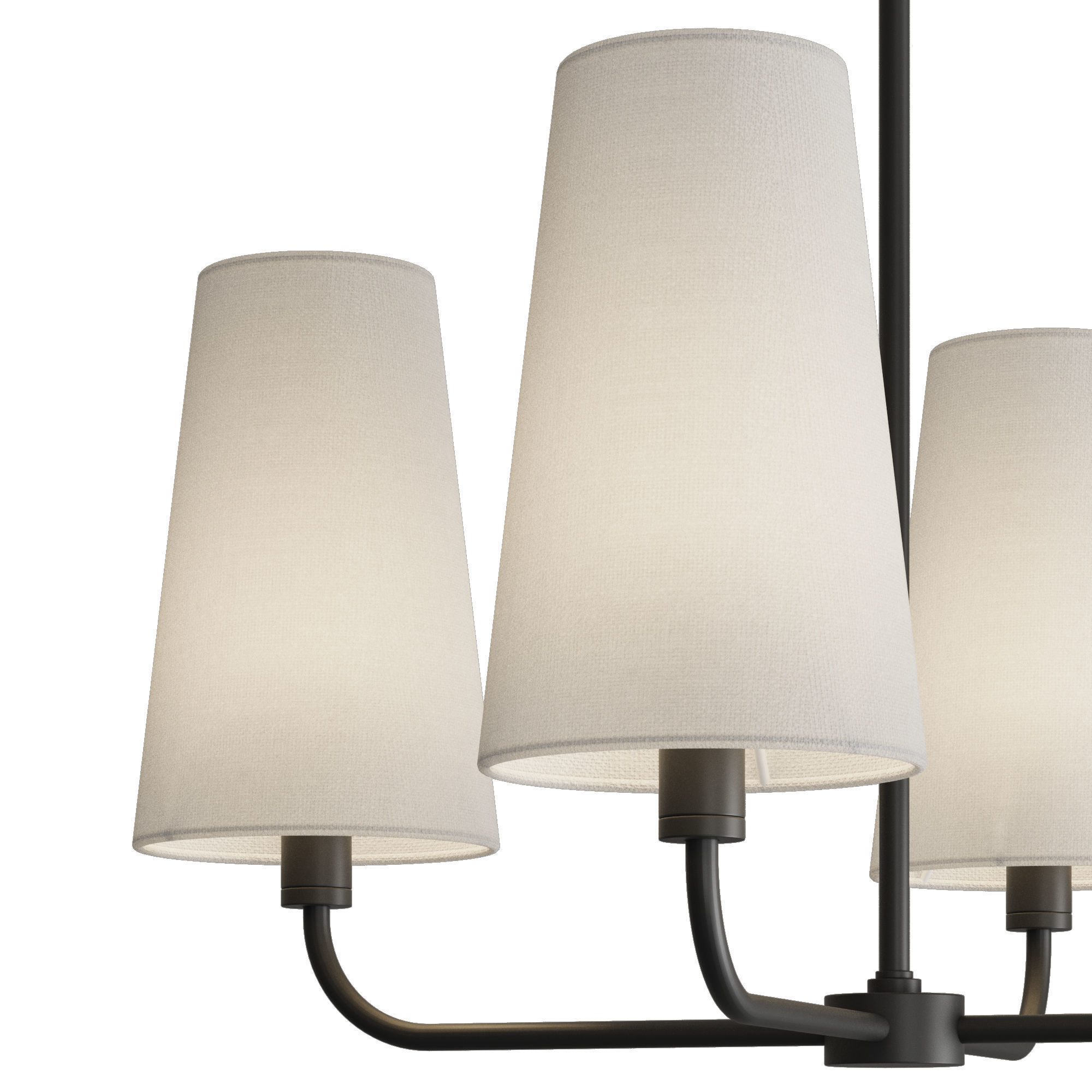 Louvre Home Ansel chandelier with white lampshades 3D model_5