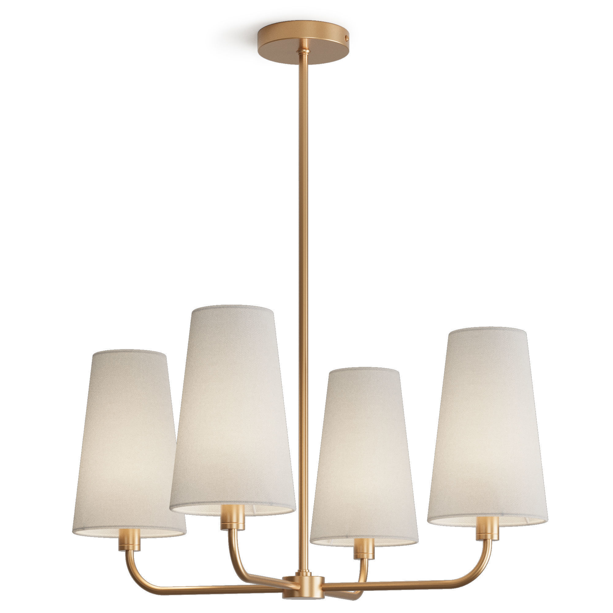 Louvre Home Ansel chandelier with white lampshades 3D model_1