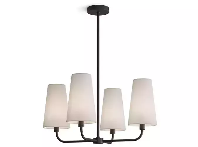 Louvre Home Ansel chandelier with white lampshades