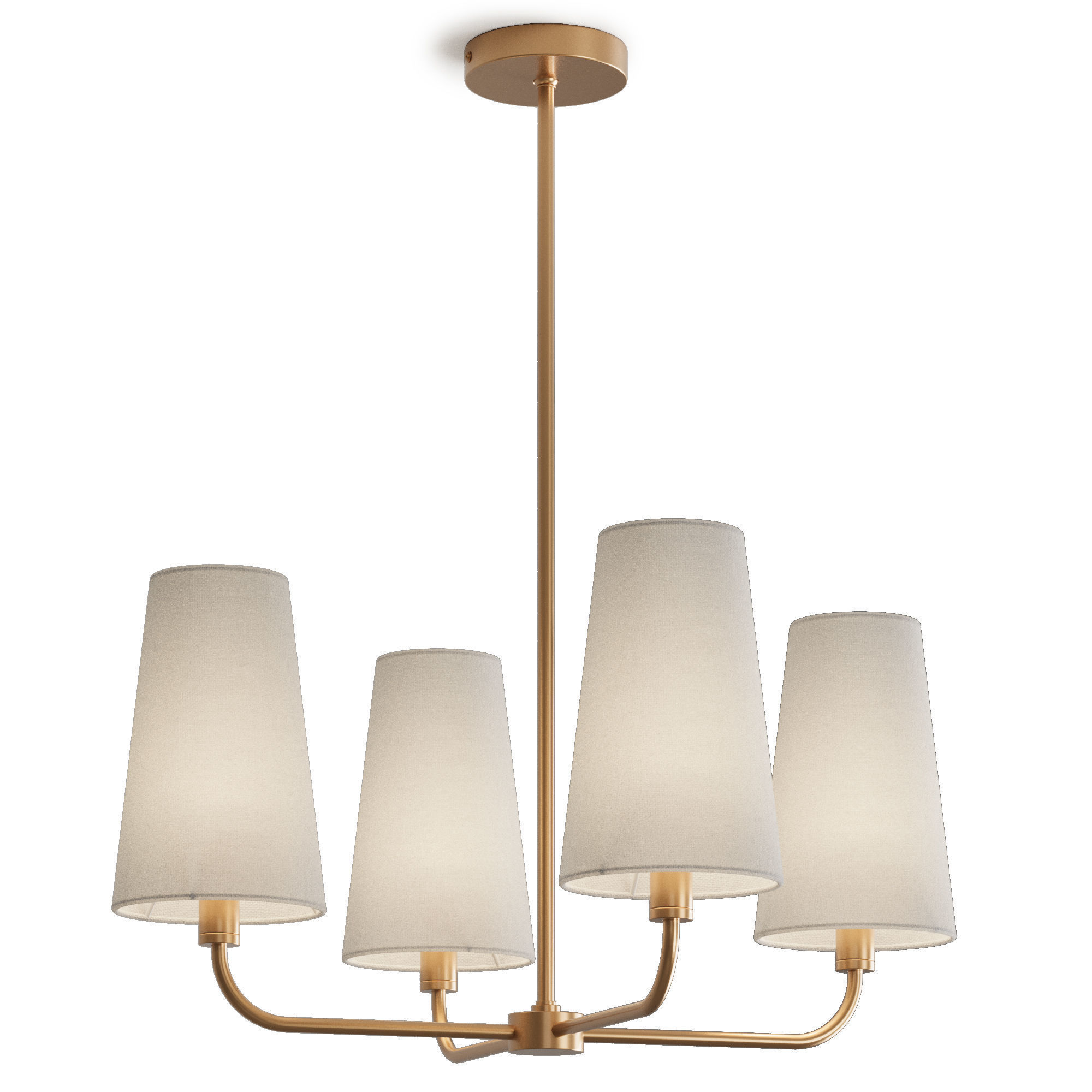 Louvre Home Ansel chandelier with white lampshades 3D model_2