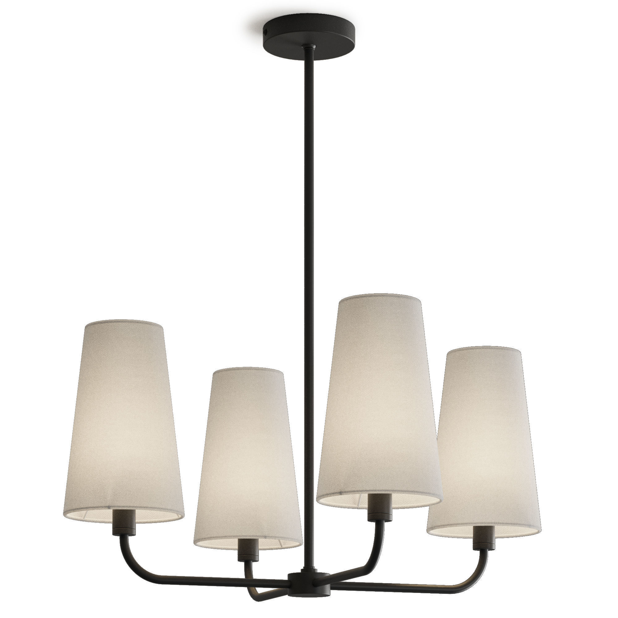 Louvre Home Ansel chandelier with white lampshades 3D model_3