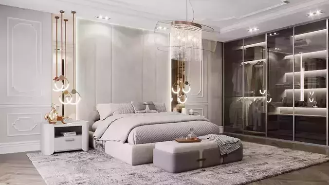 Archmodels vol 279 - collection of bedroom furniture 3D model