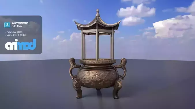 Outdoor Incense Burner 3D model