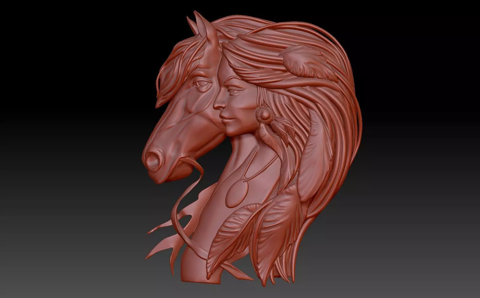 Horse and a girl 3D print model