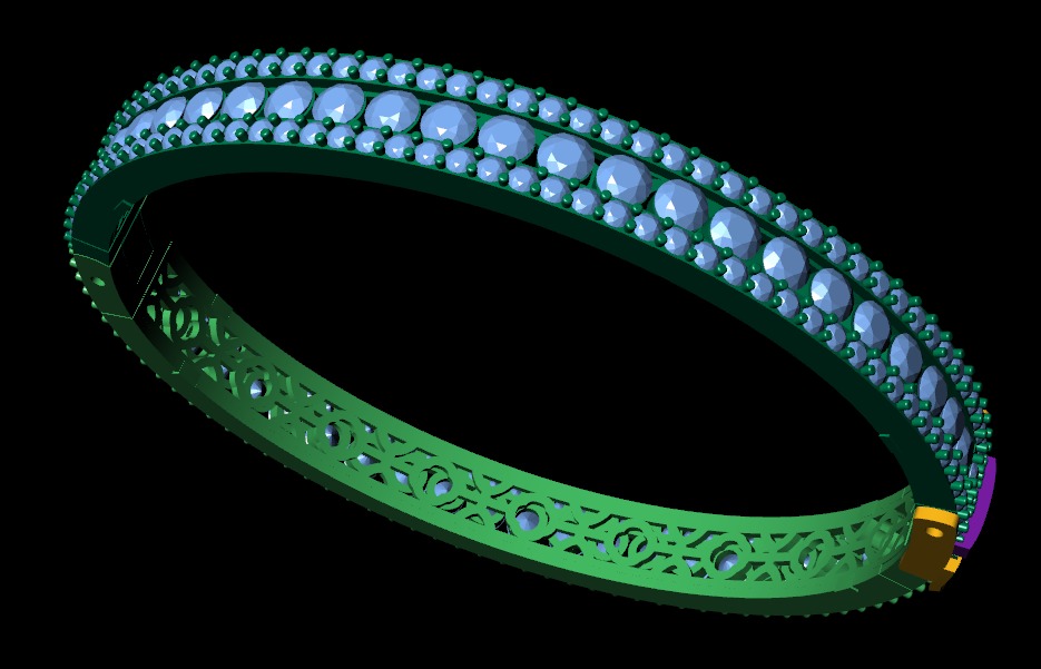 Diamond bracelets 3d render 3D print model_8