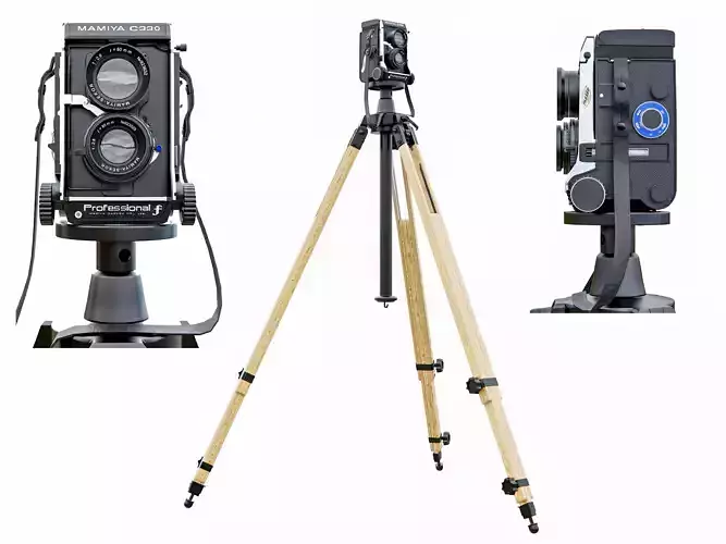 Height-adjustable tripod  camera