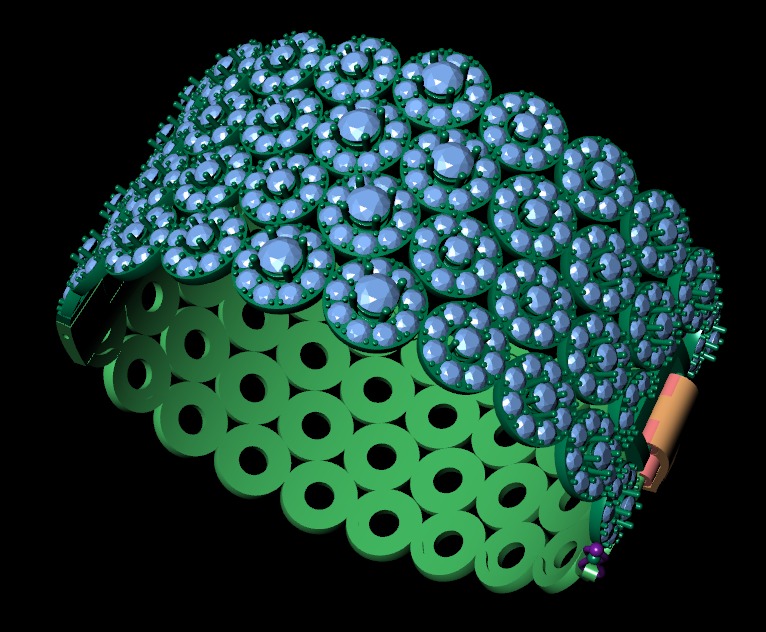 Diamond bracelets 3d render 3D print model_7