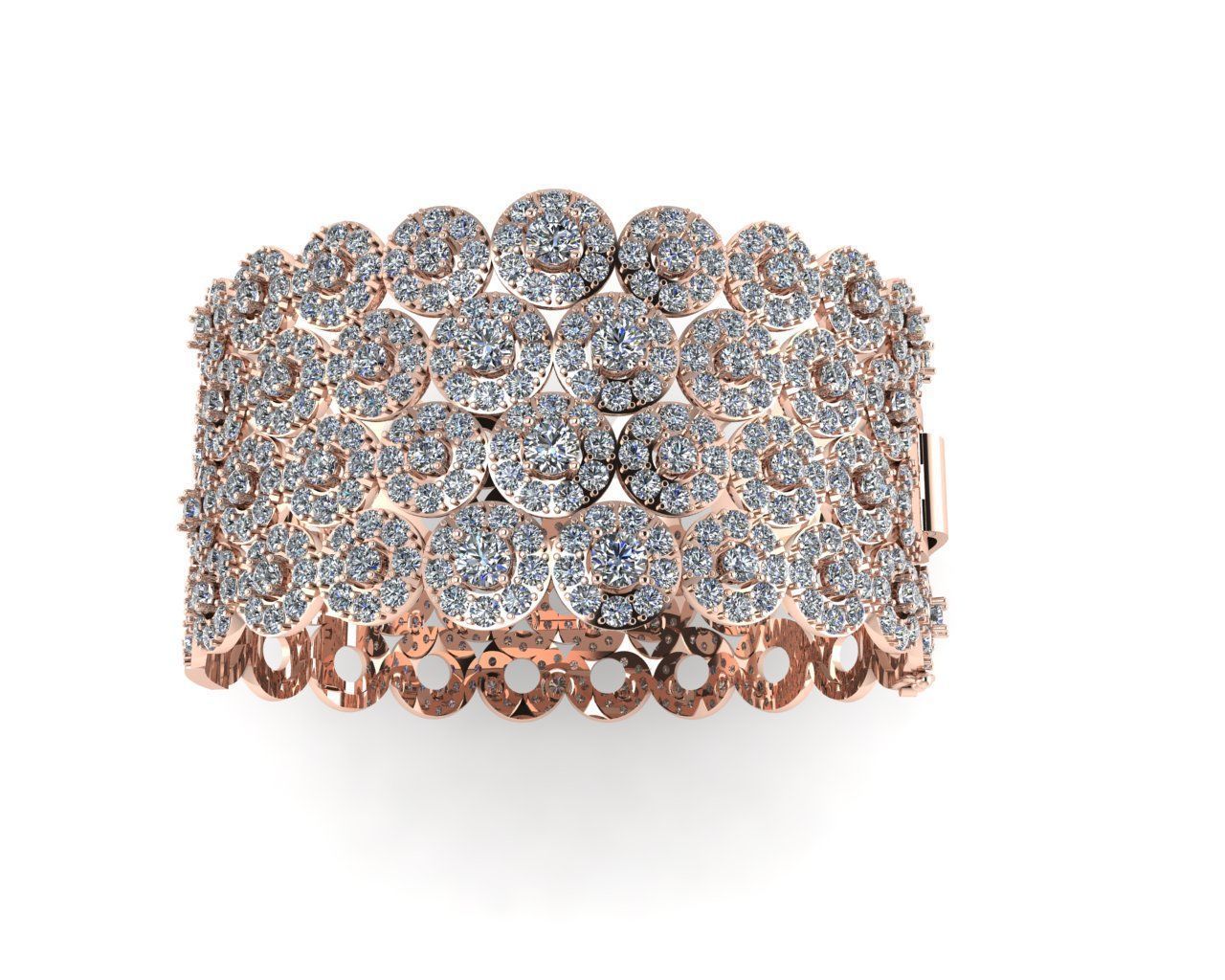 Diamond bracelets 3d render 3D print model_4