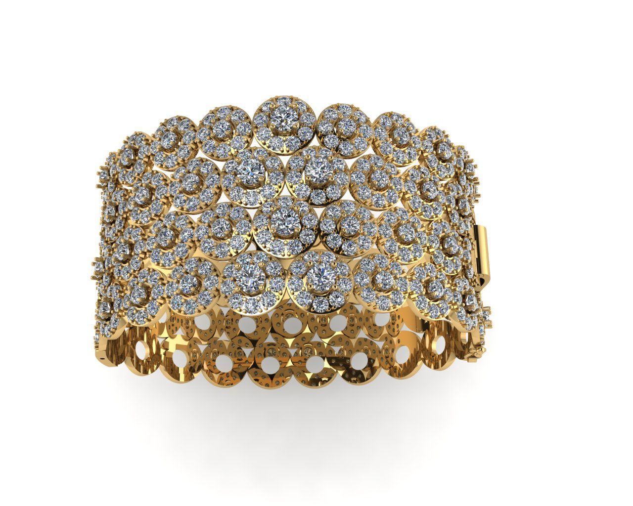 Diamond bracelets 3d render 3D print model_3