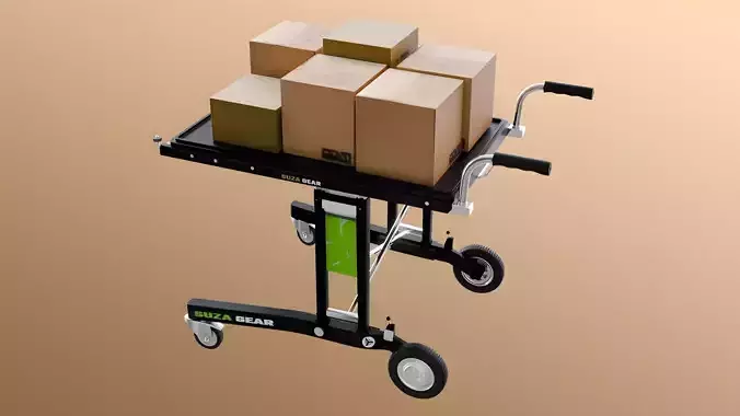 Realistic 3D Trolley table for Industrial Environments