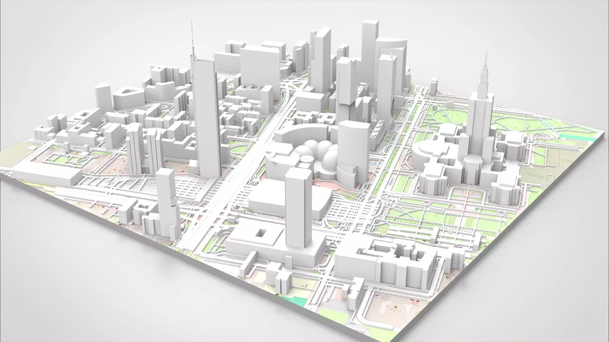 Cityscape Warsaw Poland 3D model