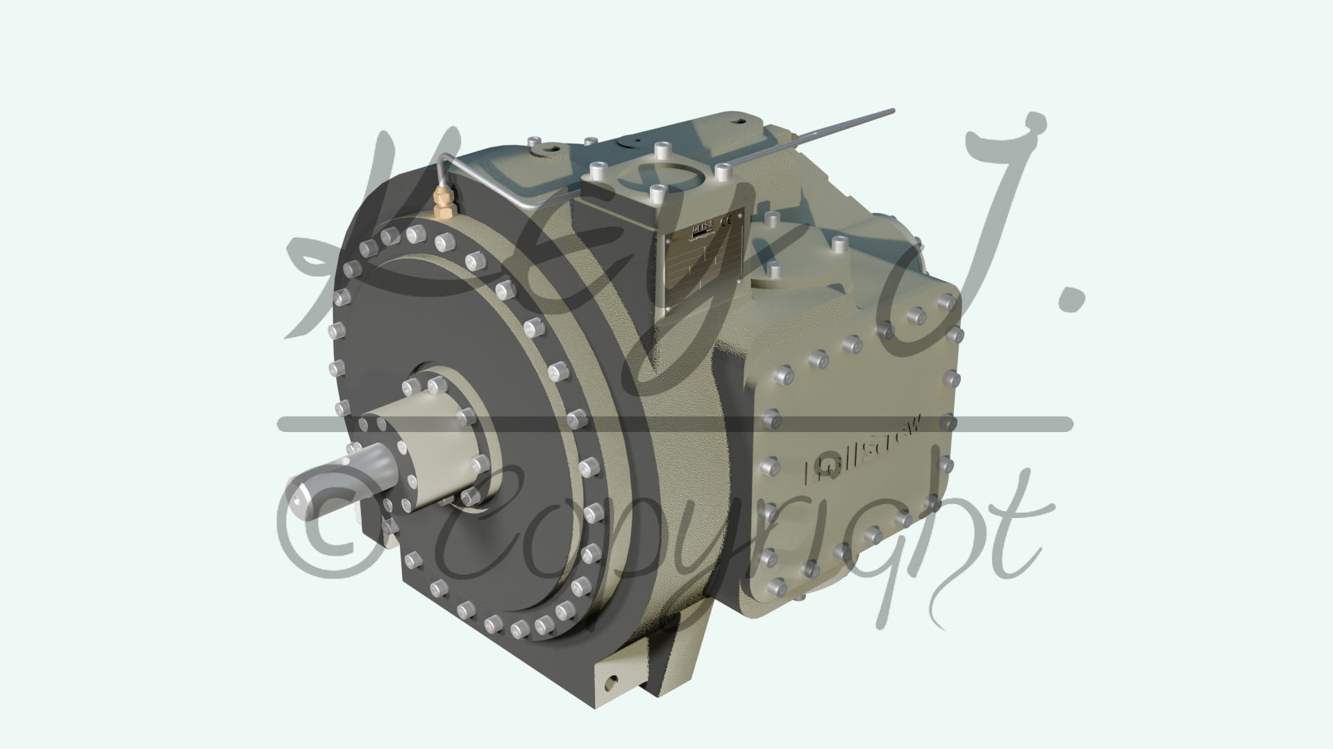 Single screw compressor JE Hall HSO 4200 Series 3D model_2