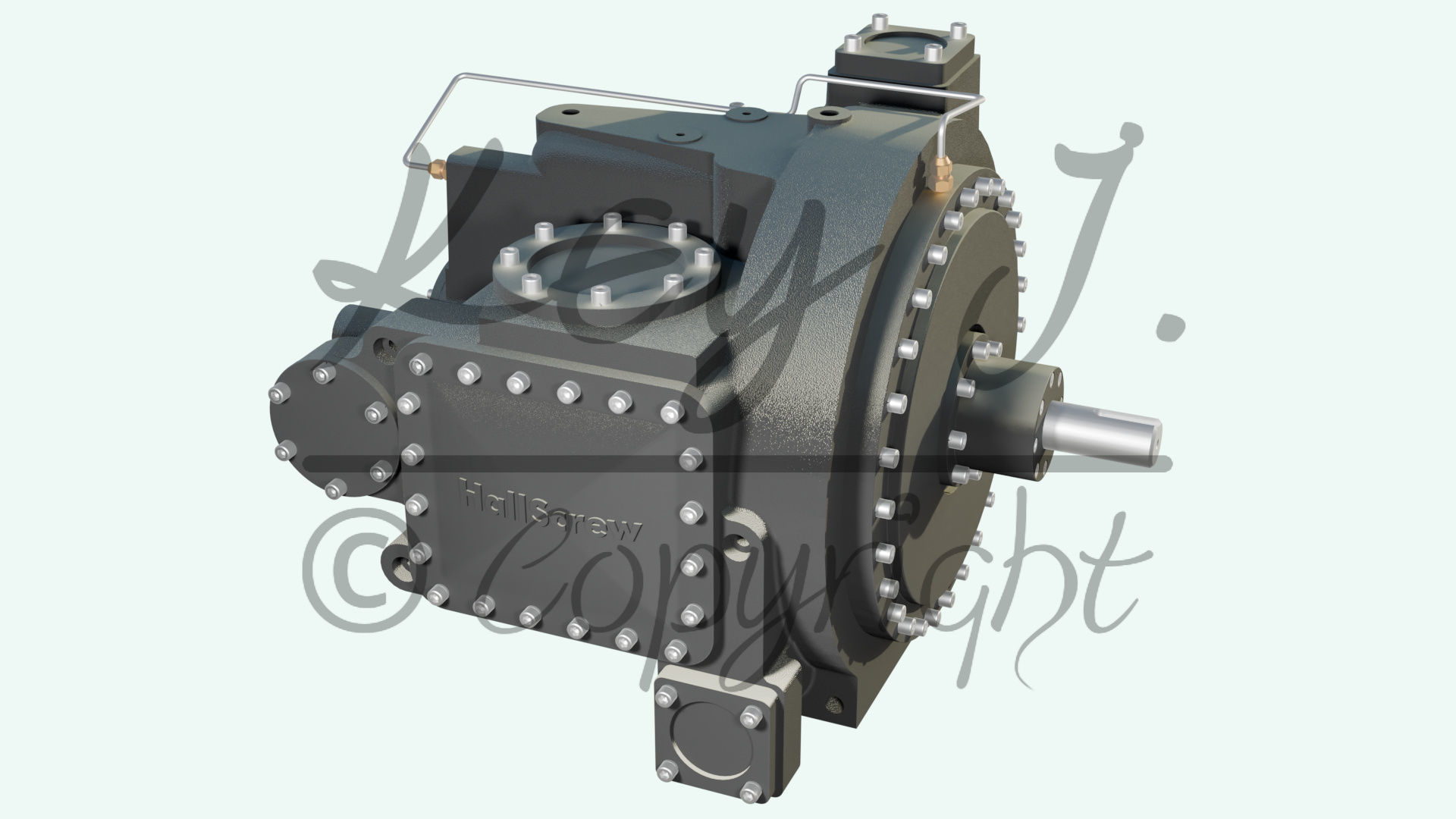 Single screw compressor JE Hall HSO 4200 Series 3D model_9