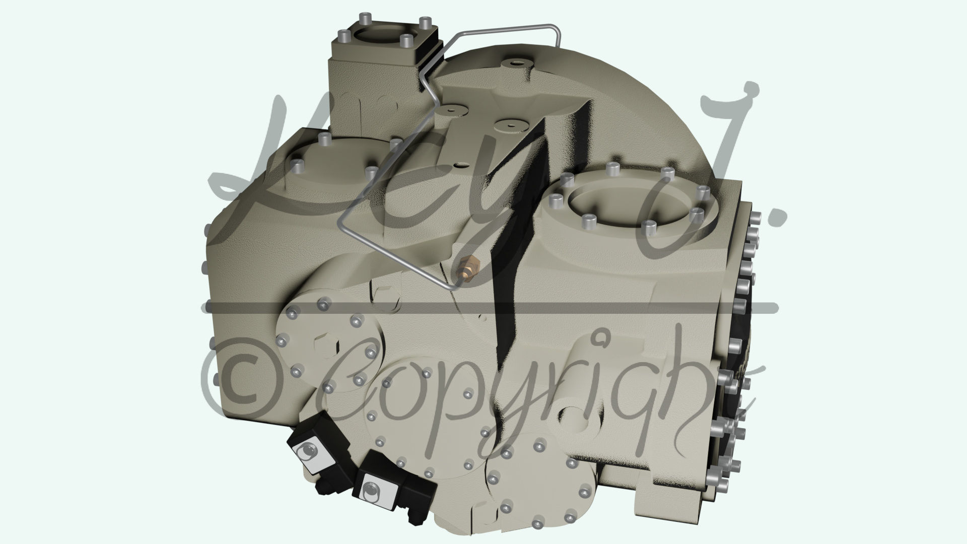 Single screw compressor JE Hall HSO 4200 Series 3D model_8