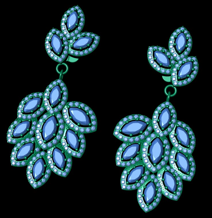 Diamond earring 3d render - 1 3D print model_7