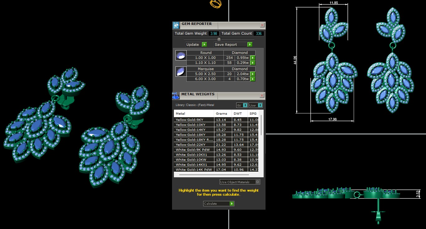 Diamond earring 3d render - 1 3D print model_6