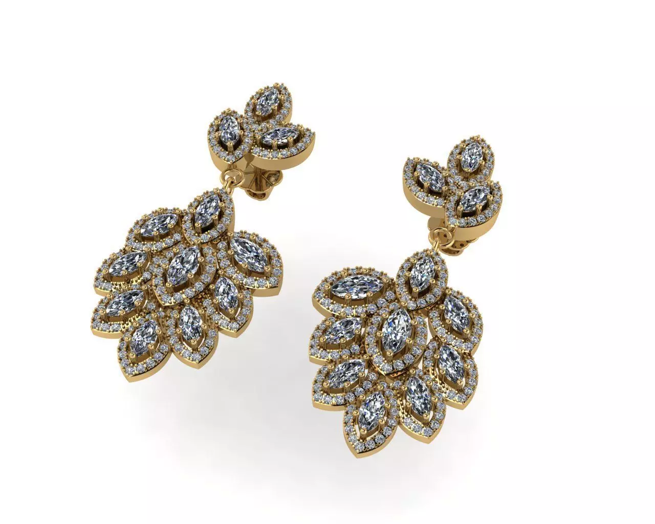 Diamond earring 3d render - 1 3D print model_0