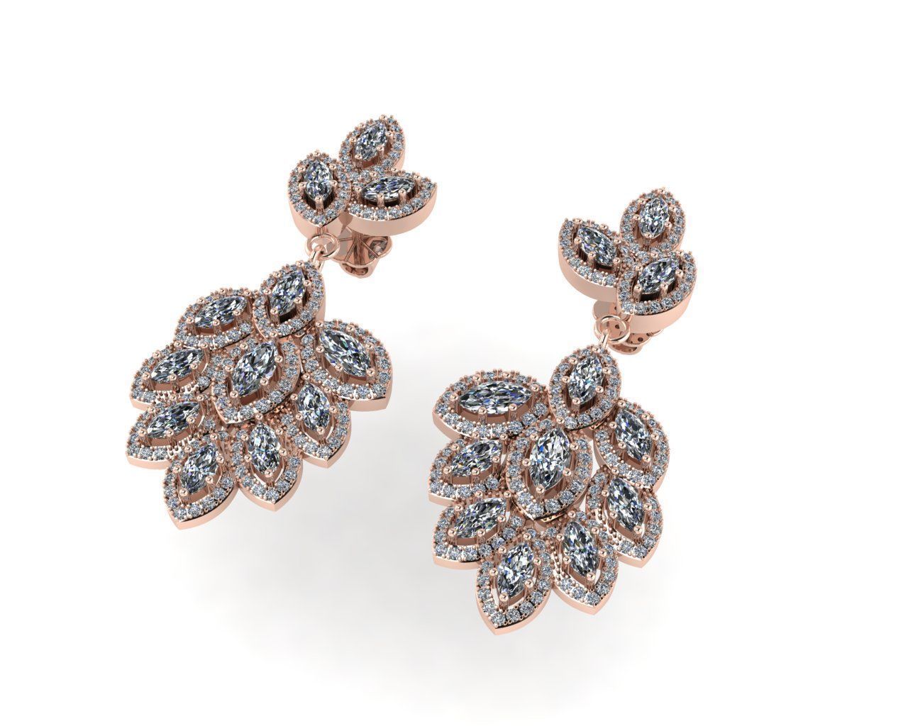 Diamond earring 3d render - 1 3D print model_1