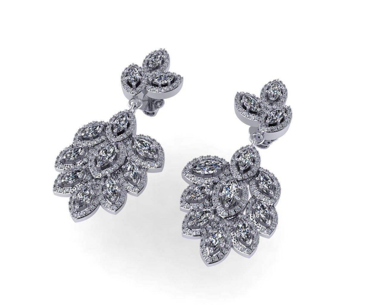 Diamond earring 3d render - 1 3D print model_2