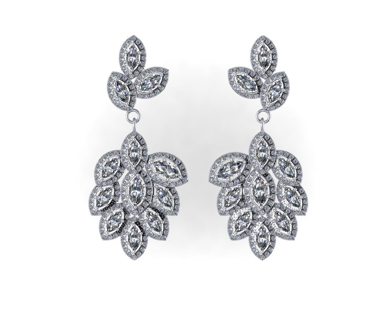 Diamond earring 3d render - 1 3D print model_3