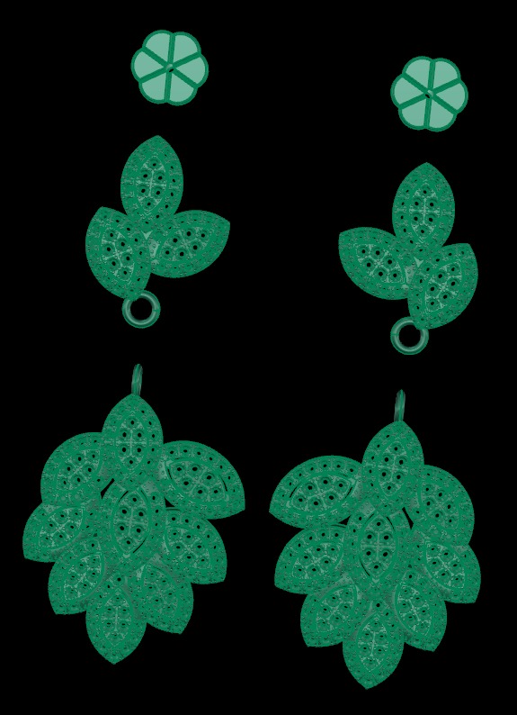 Diamond earring 3d render - 2 3D print model_8