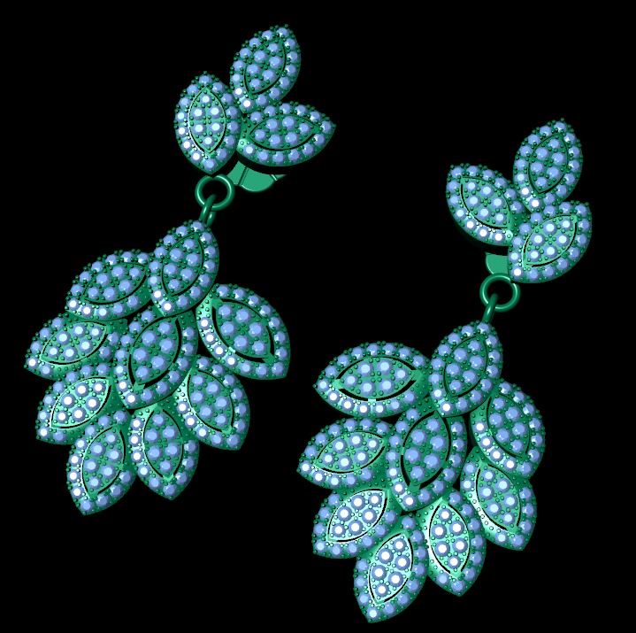 Diamond earring 3d render - 2 3D print model_7