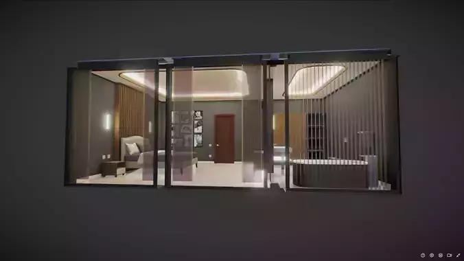 G0035 VR Interior  Bedroom Night Scene