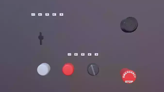 Panel Button Low-poly 3D model