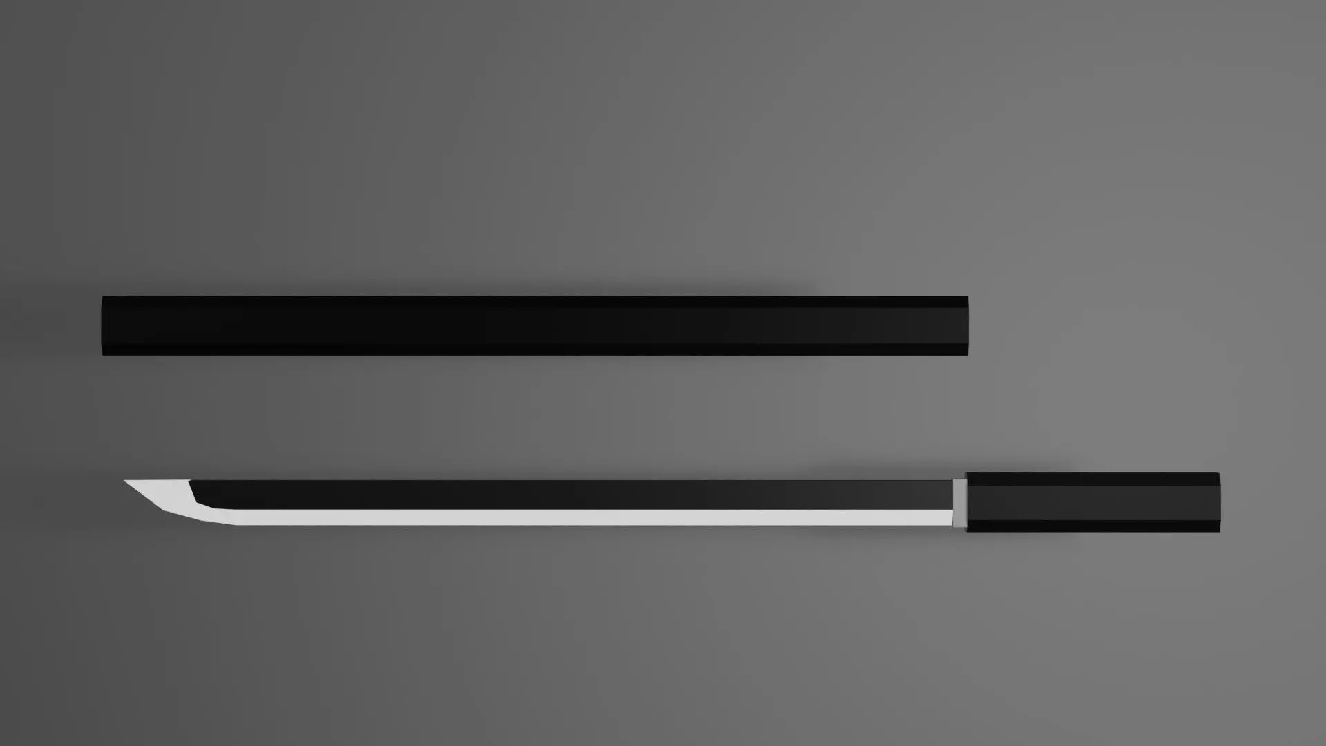 katana 3D model Low-poly 3D model_0
