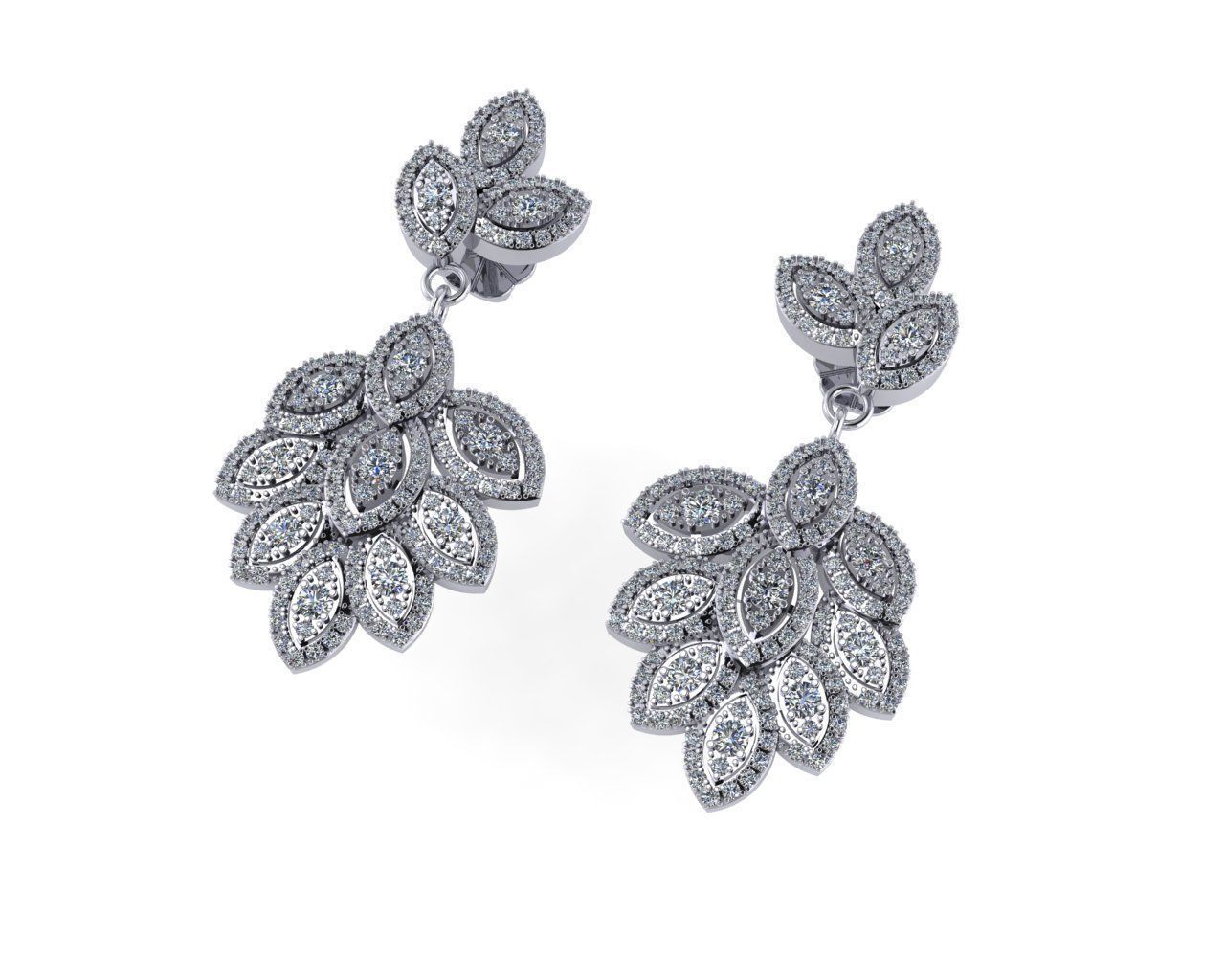 Diamond earring 3d render - 3 3D print model_2