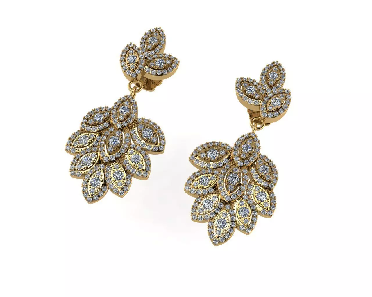 Diamond earring 3d render - 3 3D print model_0