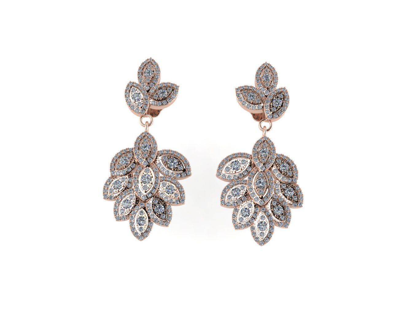 Diamond earring 3d render - 3 3D print model_4