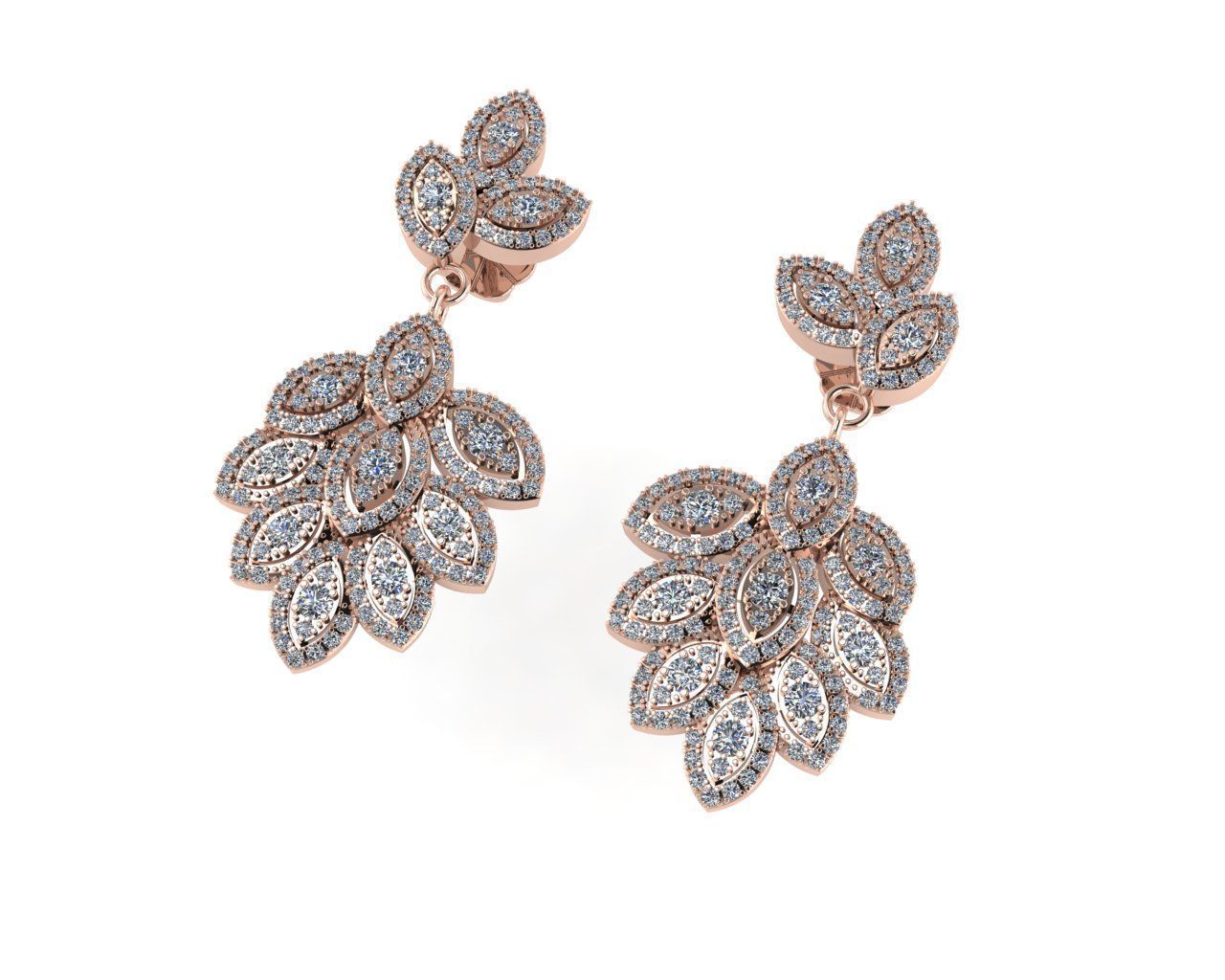 Diamond earring 3d render - 3 3D print model_1