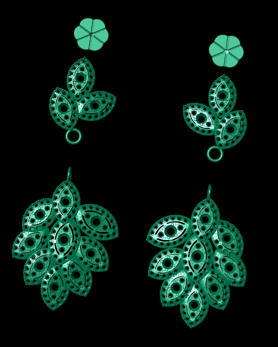 Diamond earring 3d render - 3 3D print model_8