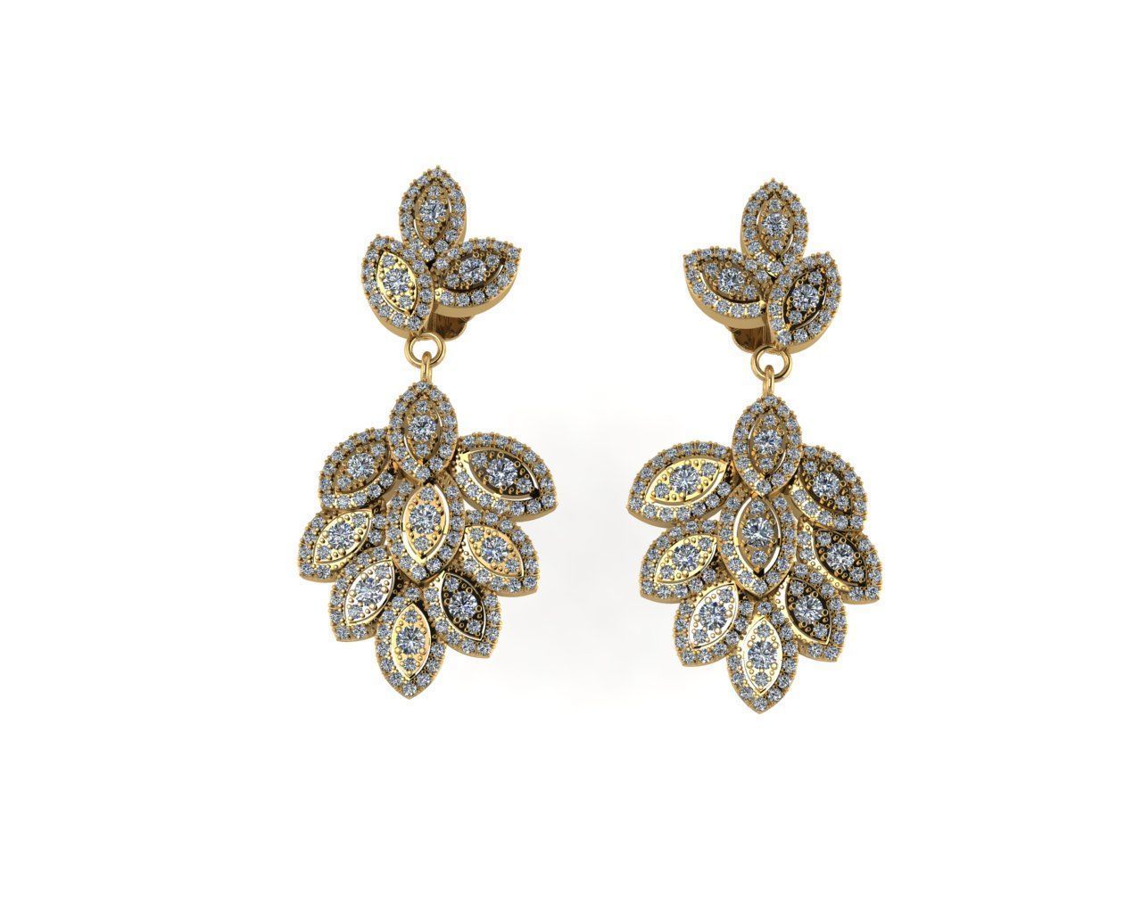 Diamond earring 3d render - 3 3D print model_5