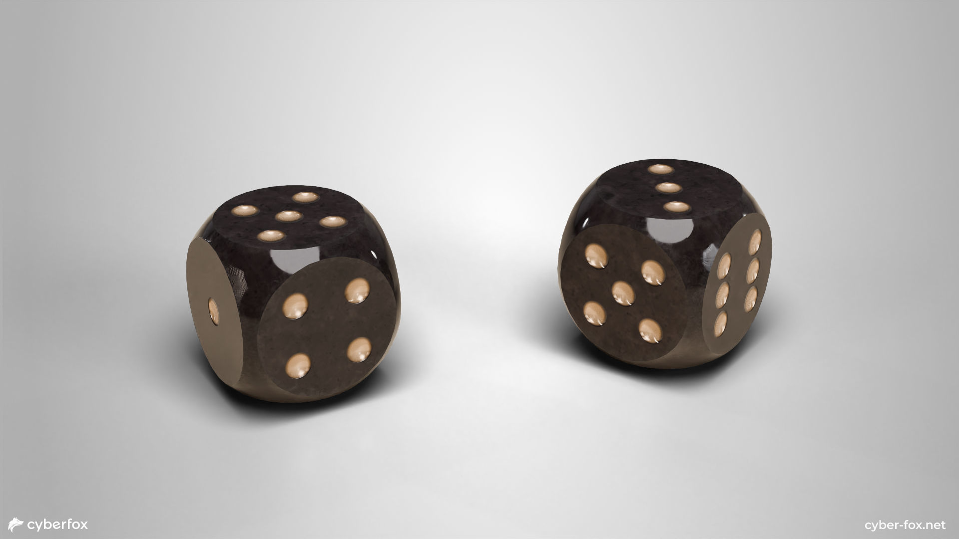 Unique Dice Low-poly 3D model_1