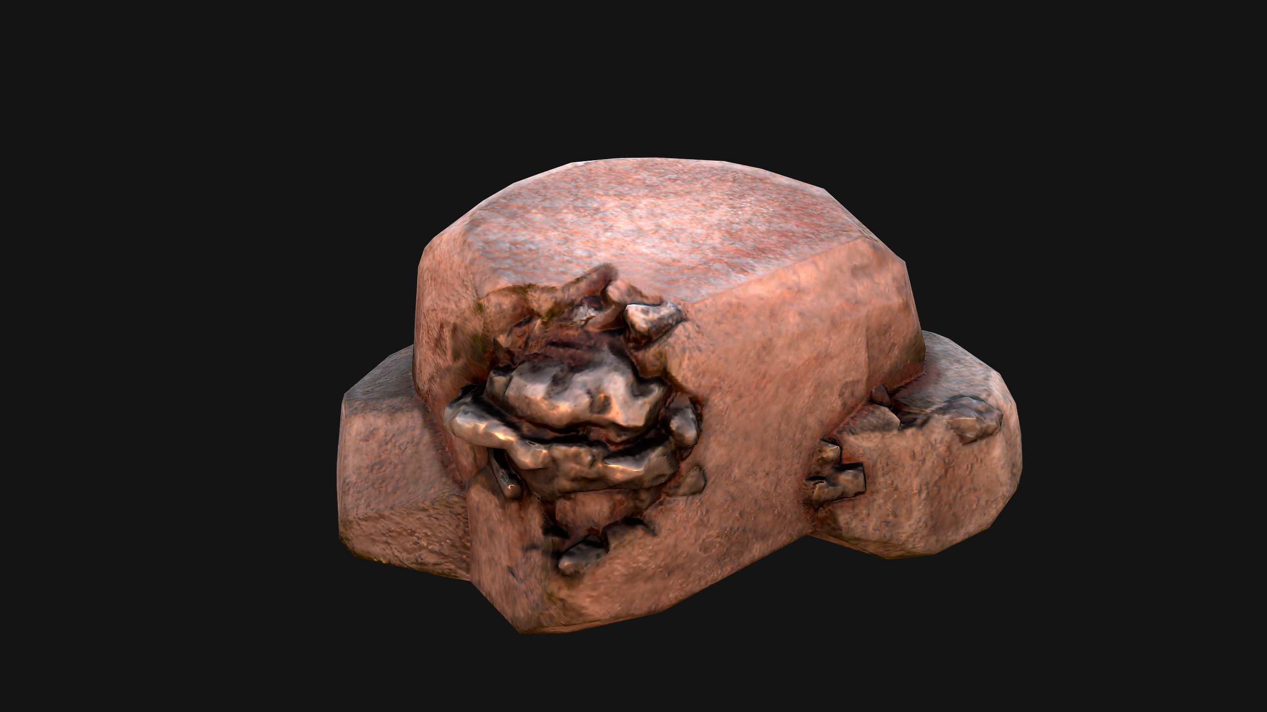 Iron Ore Rocks and Stones Set  Low-poly 3D model_14