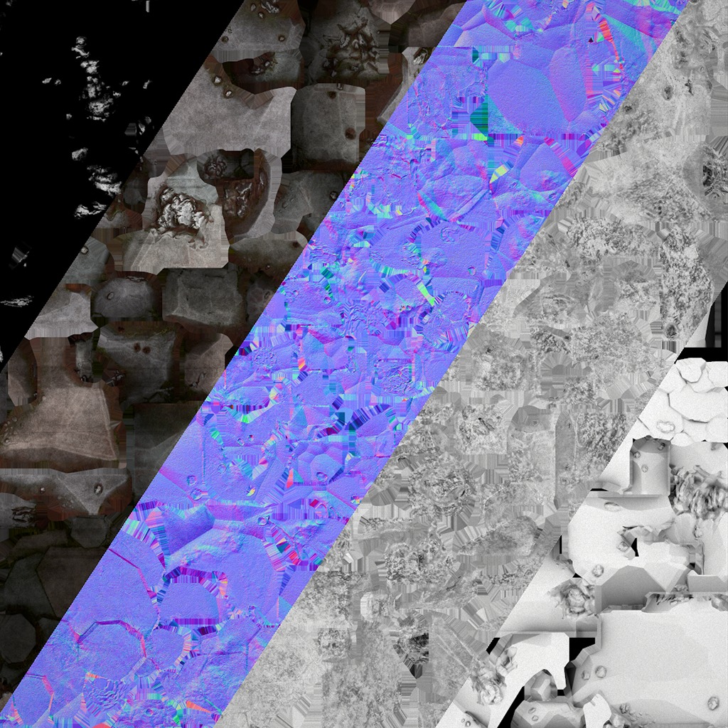 Iron Ore Rocks and Stones Set  Low-poly 3D model_35