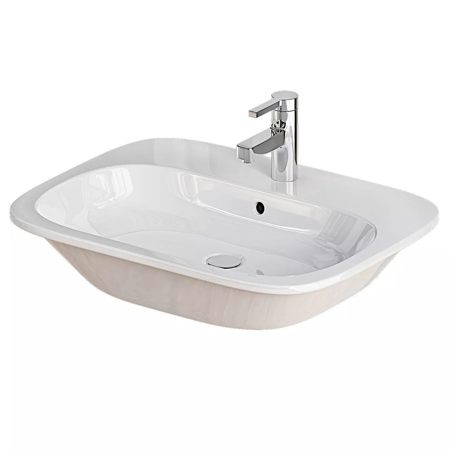 White Ceramic Sink 3D model_0